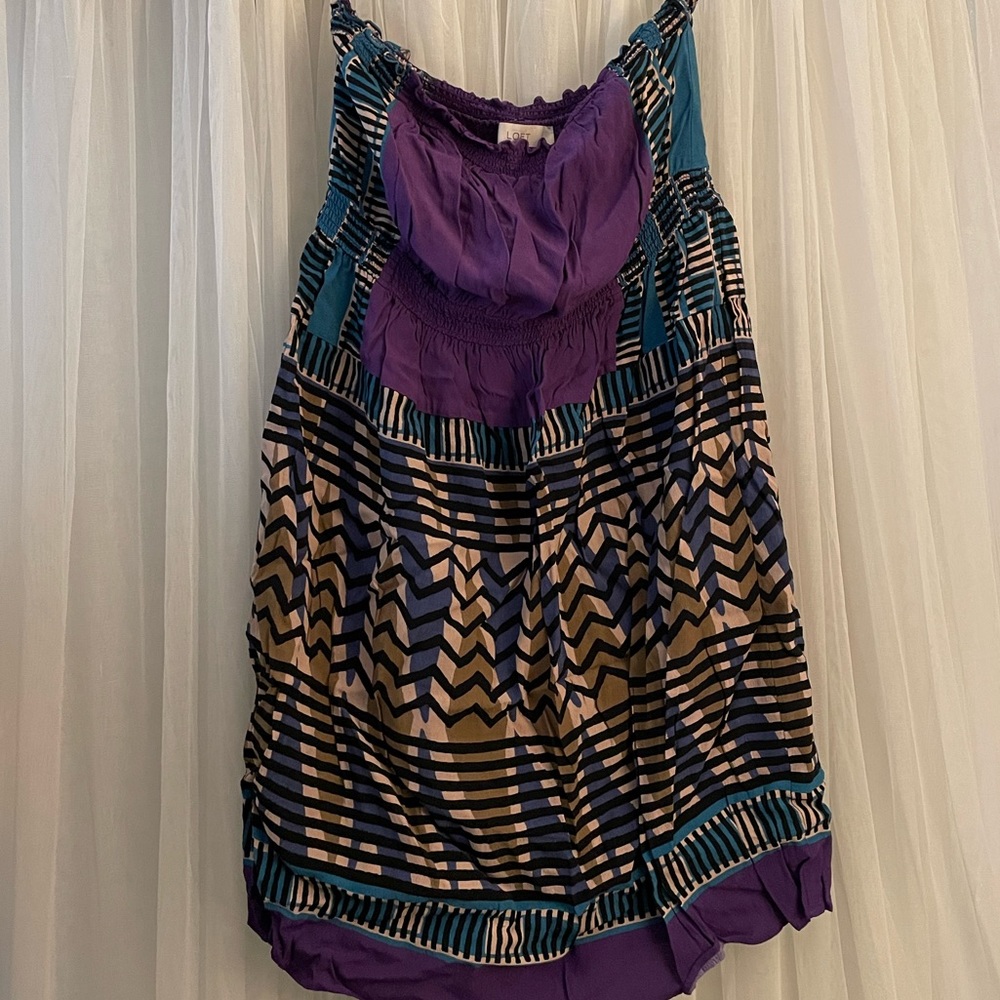LOFT off shoulder dress. Large. Mini dress. Strapless.